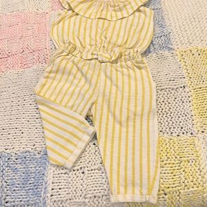 Precious 12 mo.Jessica Simpson,yellow/white stripes fabric w big collar, cute!👼